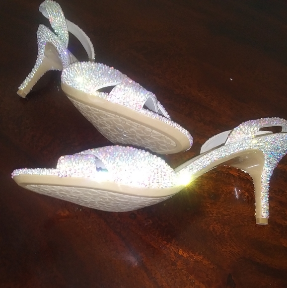 Calvin Klein Shoes - Crystal accented Calvin Klein sling back heels.